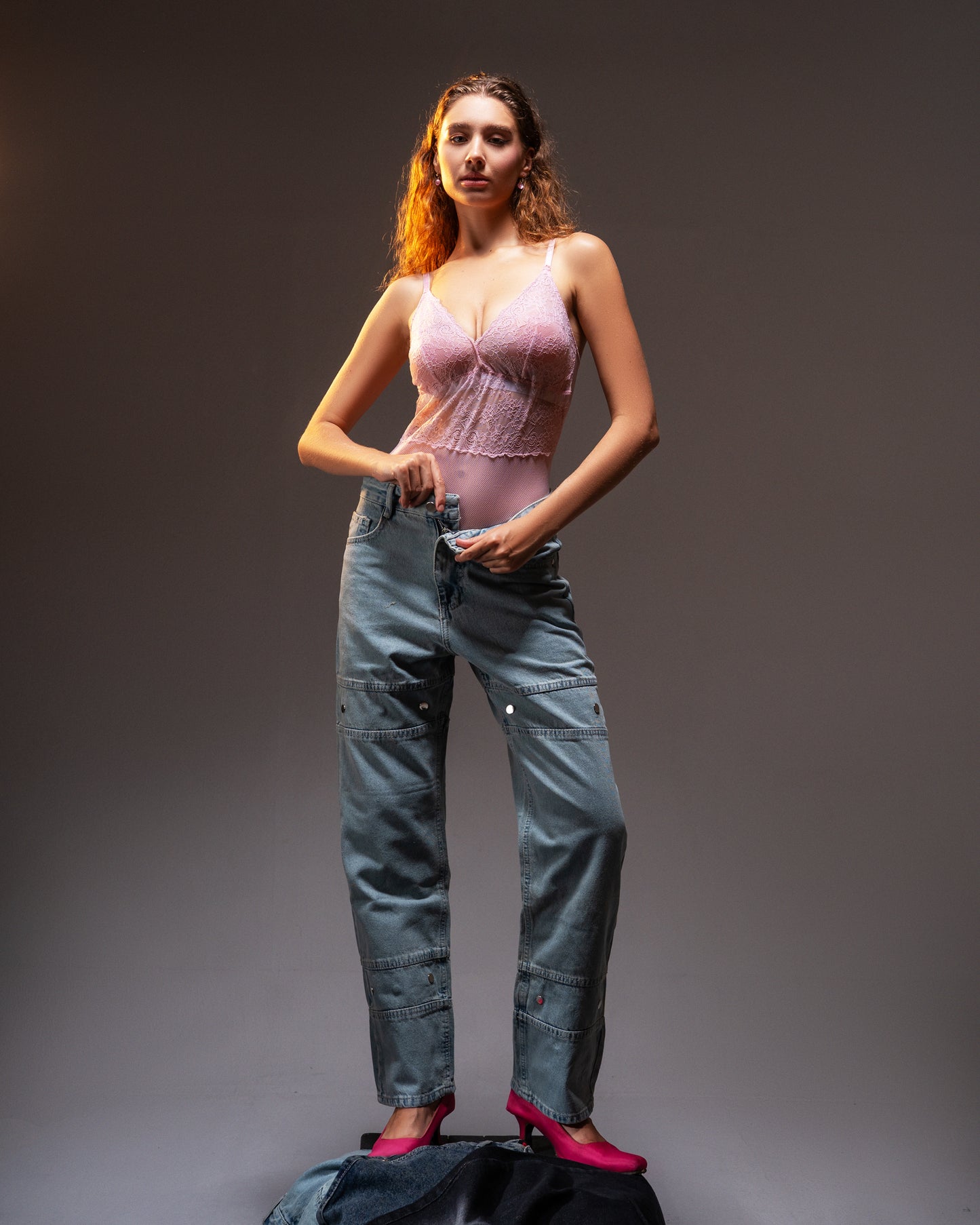 Sky Blue Studded Denim