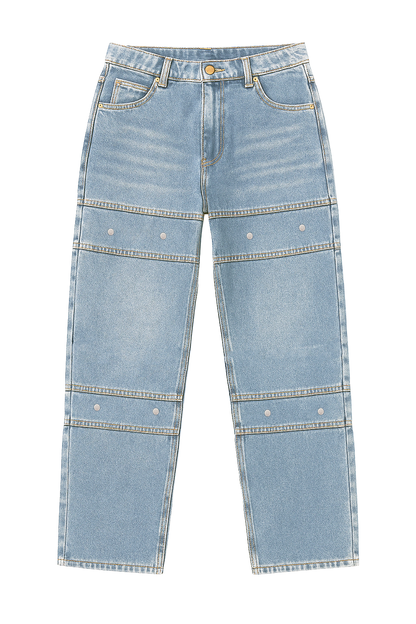 Sky Blue Studded Denim