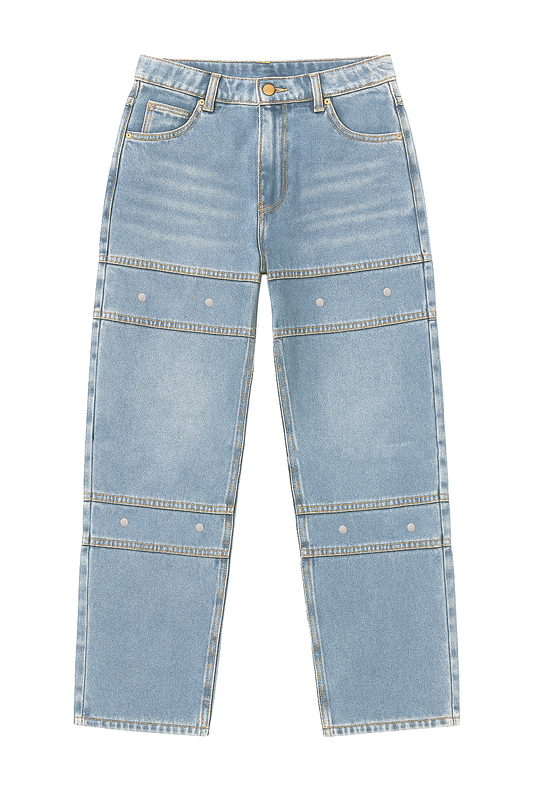 Sky Blue Studded Denim