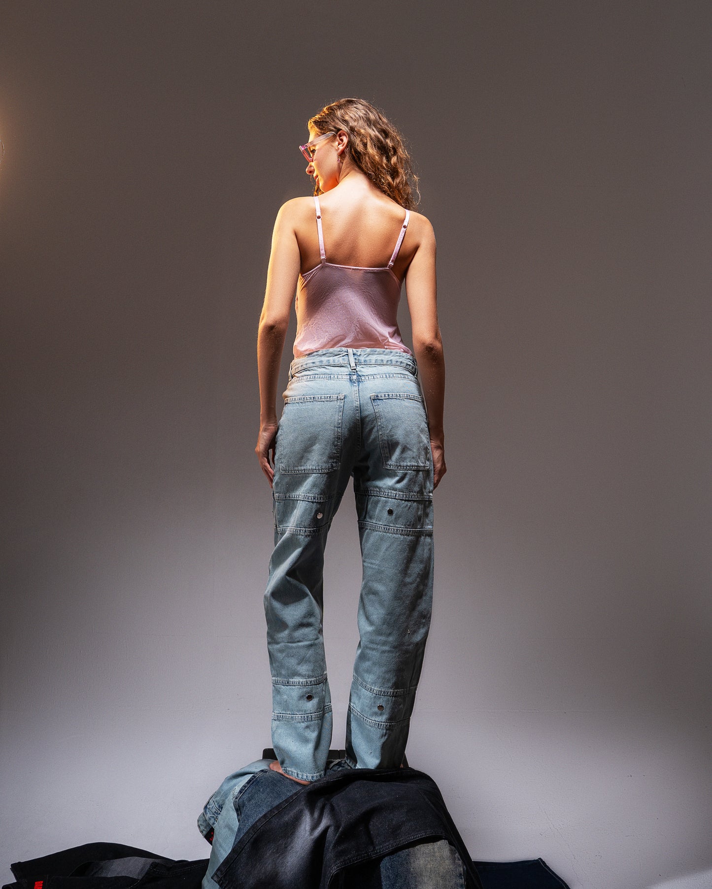 Sky Blue Studded Denim